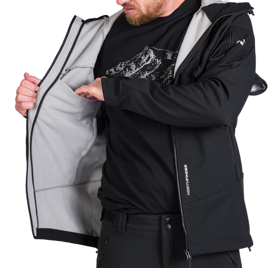 BU-5240OR men's outdoor hoody softshell jacket 3L FABIO