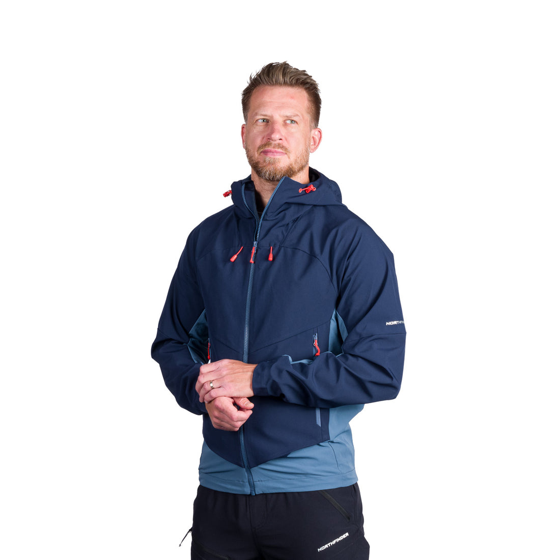 BU-5297OR men's trekking hybrid softshell active jacket CIRO