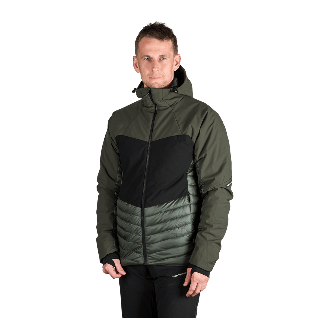 BU-5334OR men's outdoor hoody softshell hybrid jacket EMERYK