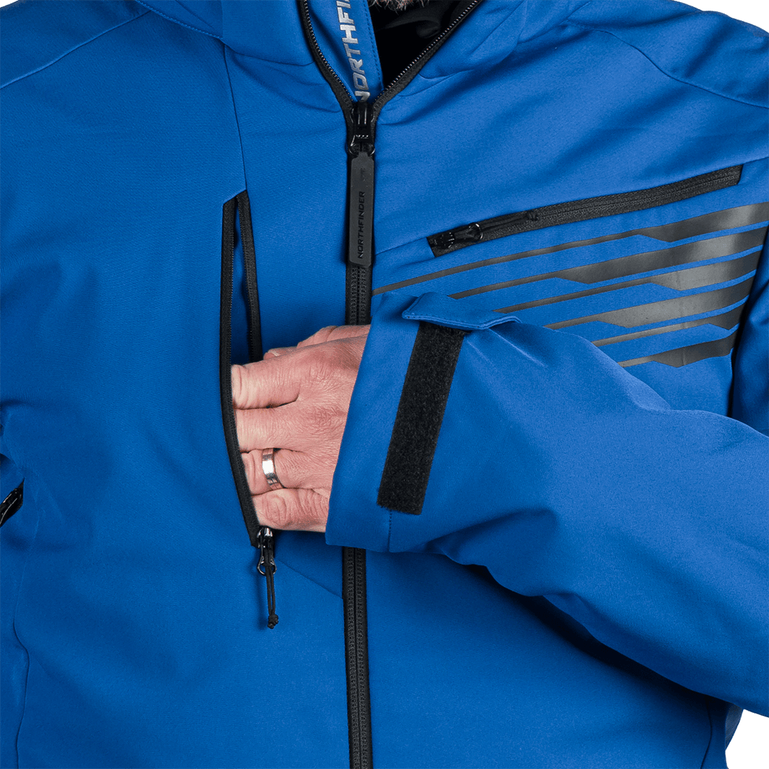 BU-5352SNW men's ski softshell insulated jacket BARTALAN