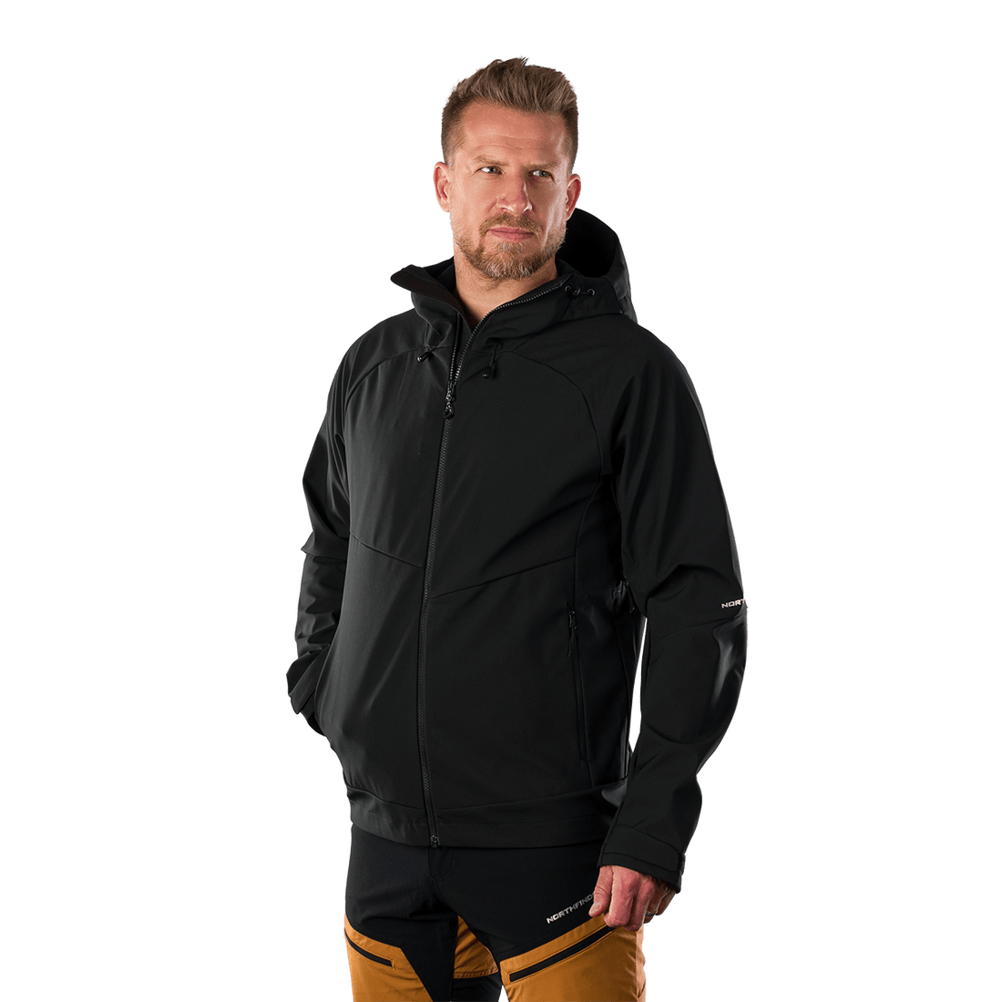 BU-5396OR men's outdoor softshell jacket 3L CLIFTON