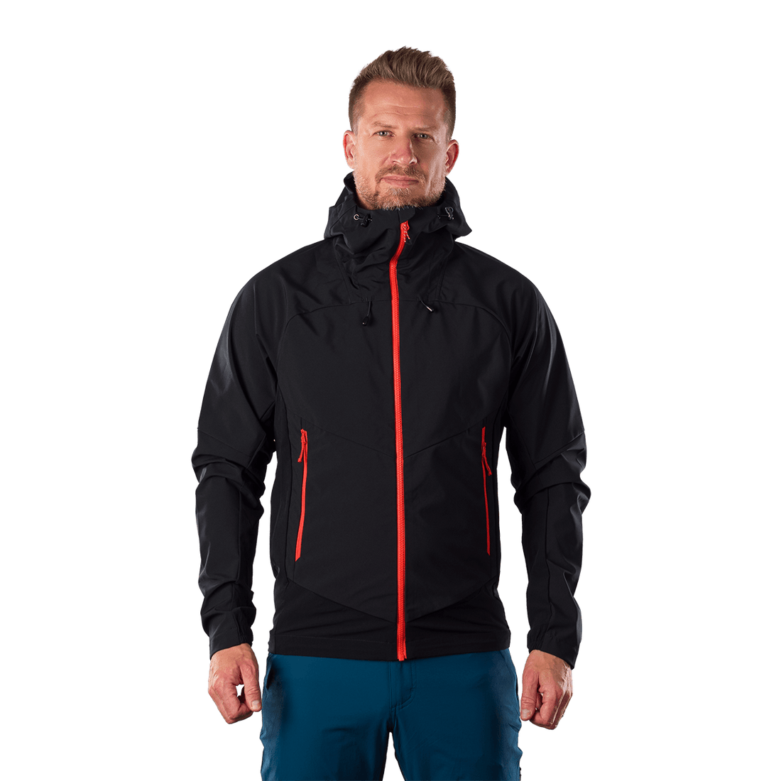 BU-5397OR men's trekking hybrid softshell jacket AMBROSE