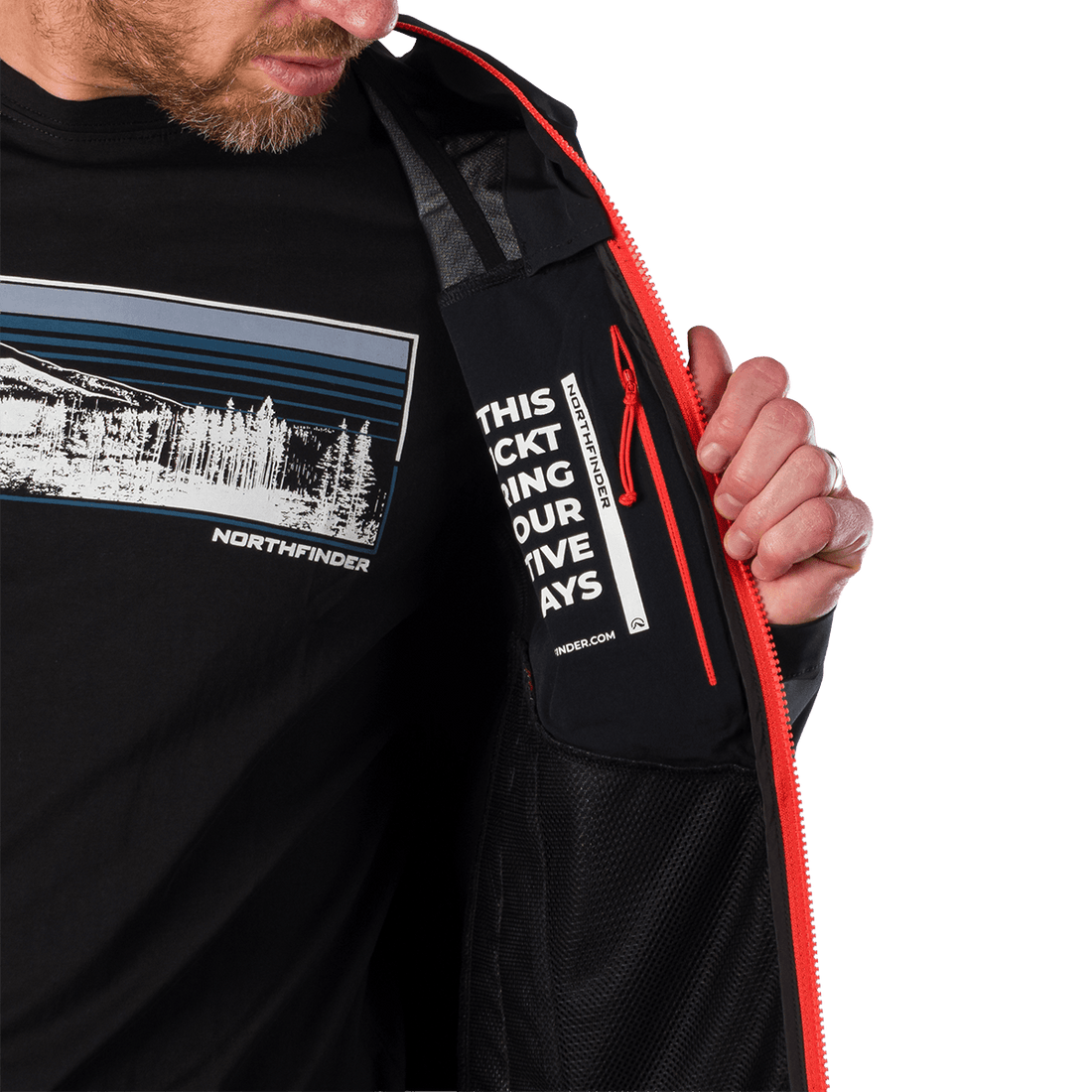 BU-5397OR men's trekking hybrid softshell jacket AMBROSE