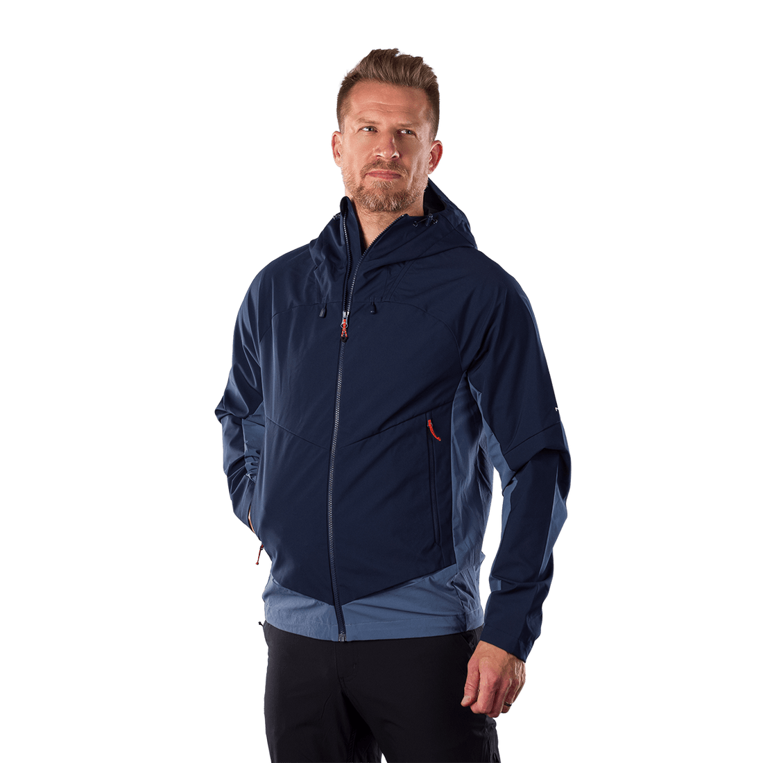 BU-5397OR men's trekking hybrid softshell jacket AMBROSE