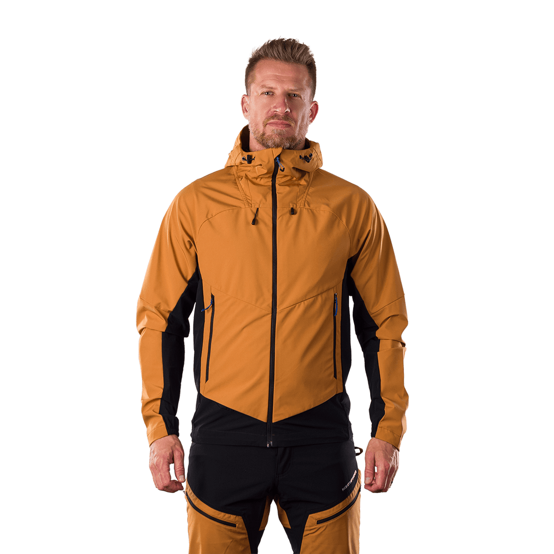 BU-5397OR men's trekking hybrid softshell jacket AMBROSE