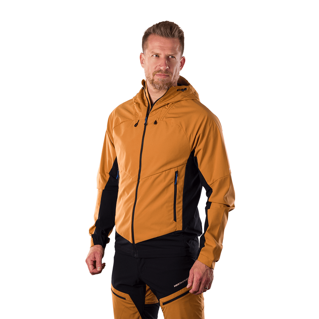 BU-5397OR men's trekking hybrid softshell jacket AMBROSE