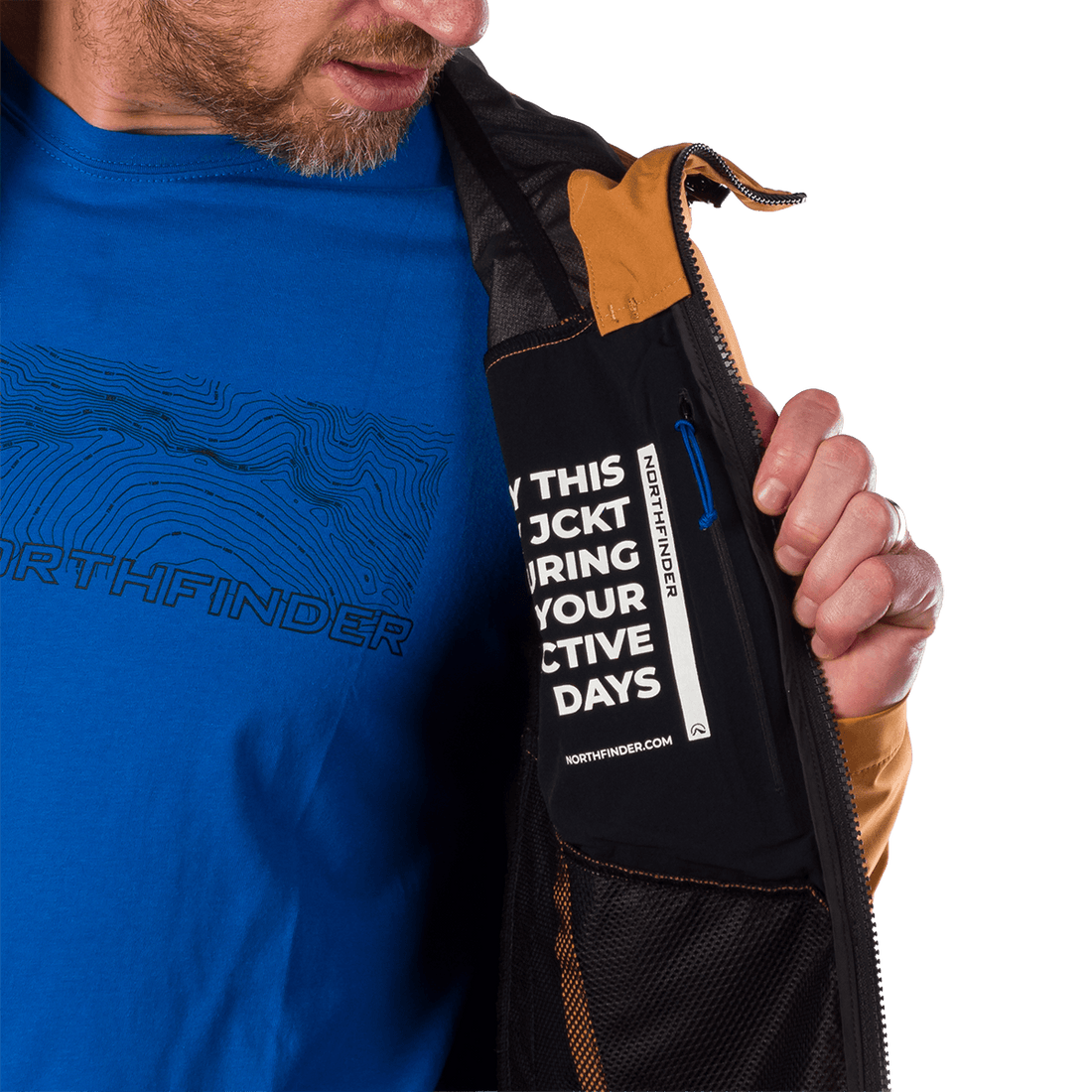 BU-5397OR men's trekking hybrid softshell jacket AMBROSE