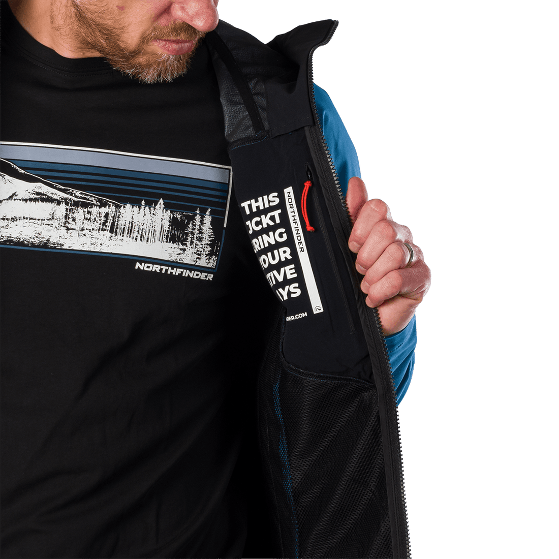 BU-5397OR men's trekking hybrid softshell jacket AMBROSE