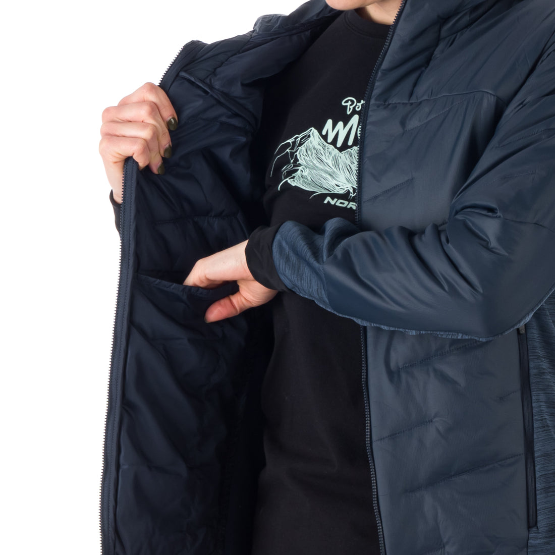 BU-6036OR women's hybrid active trekking jacket with PrimaLoft AUBRIE