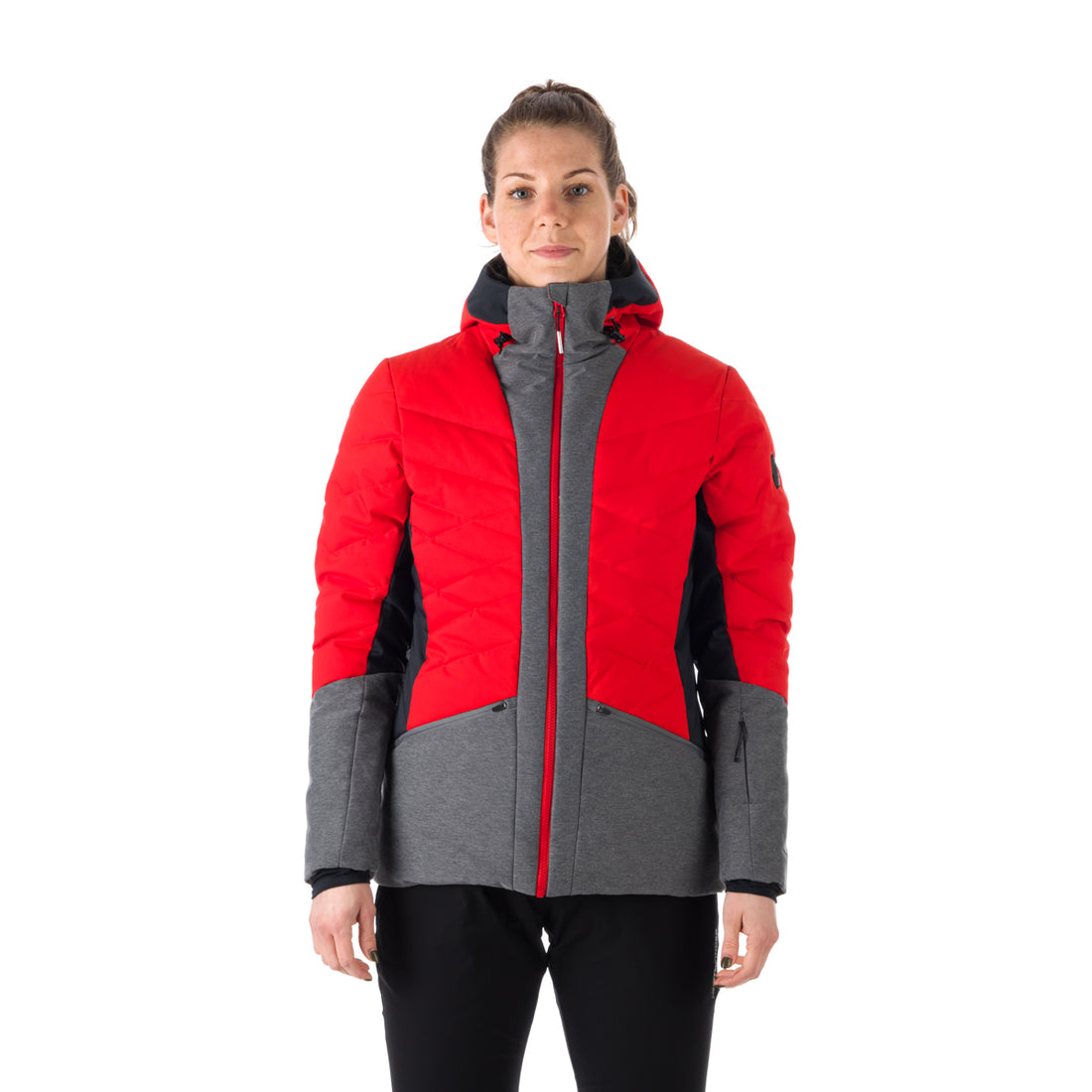 BU-6045SNW women's ski combi melange quilted insulated jacket BRANDY