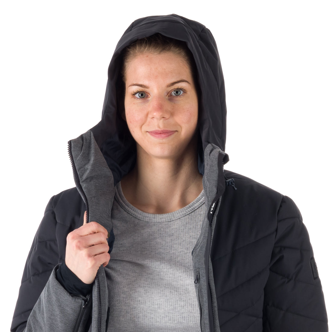 BU-6045SNW women's ski combi melange quilted insulated jacket BRANDY