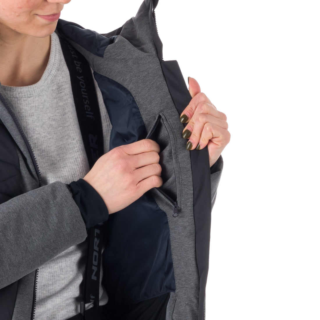BU-6045SNW women's ski combi melange quilted insulated jacket BRANDY