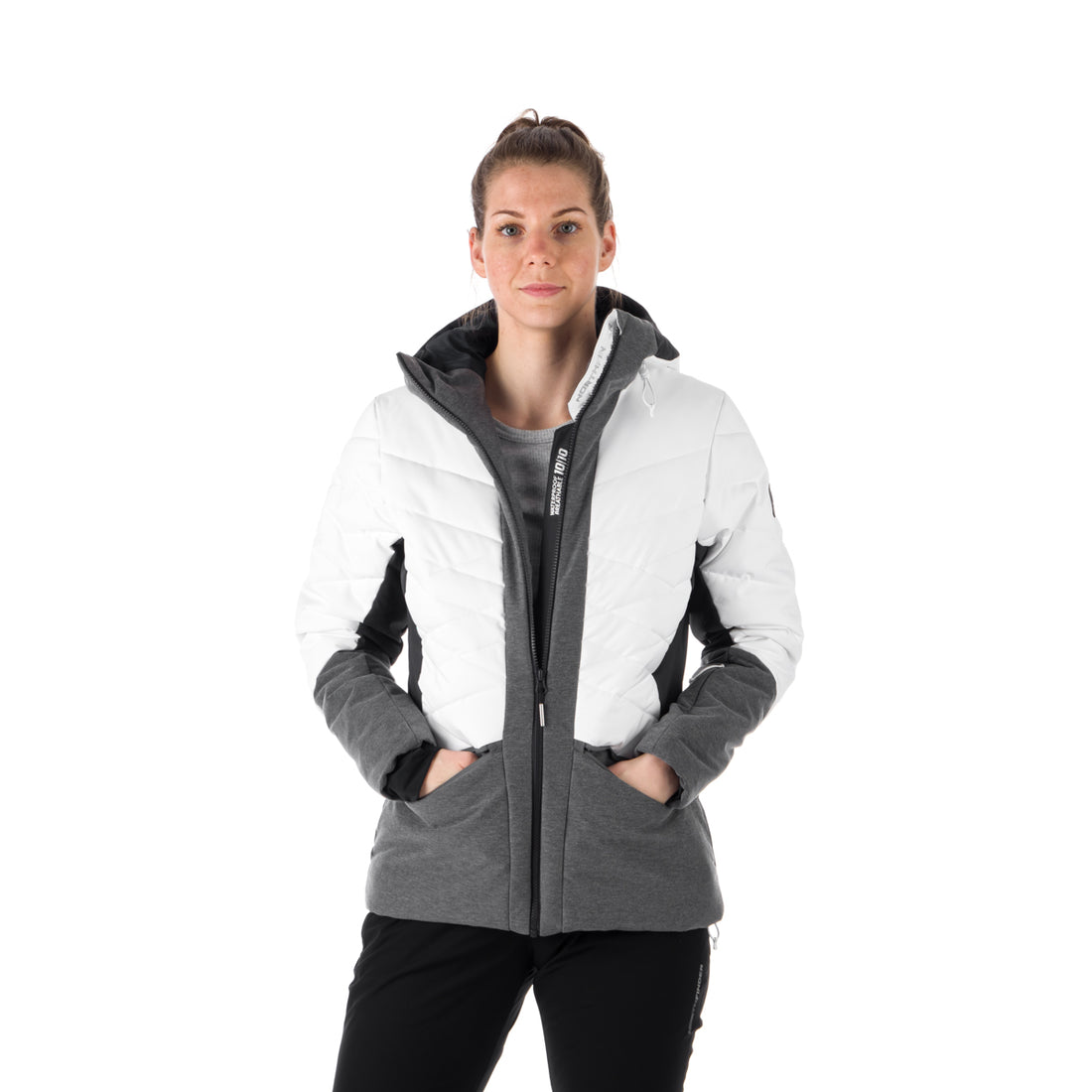 BU-6045SNW women's ski combi melange quilted insulated jacket BRANDY