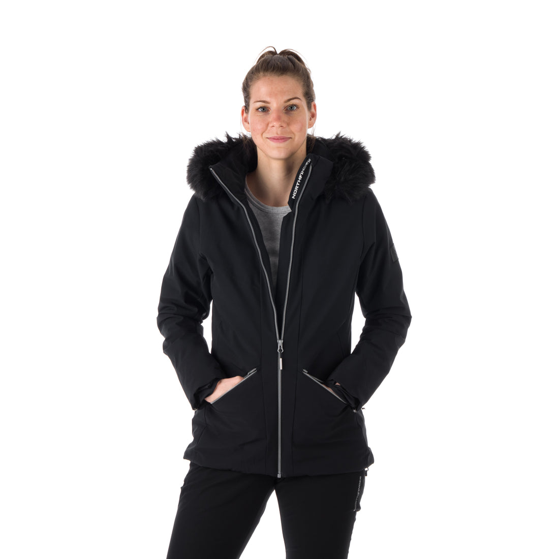 BU-6046SNW women's ski trendy elegant prolonged jacket BRINLEY