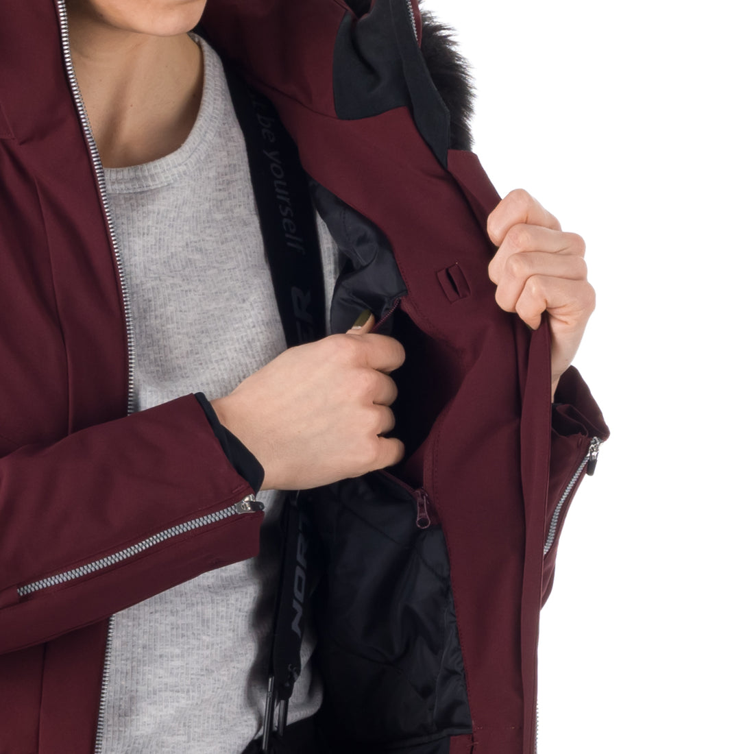 BU-6046SNW women's ski trendy elegant prolonged jacket BRINLEY