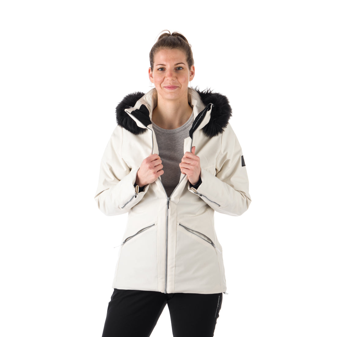 BU-6046SNW women's ski trendy elegant prolonged jacket BRINLEY