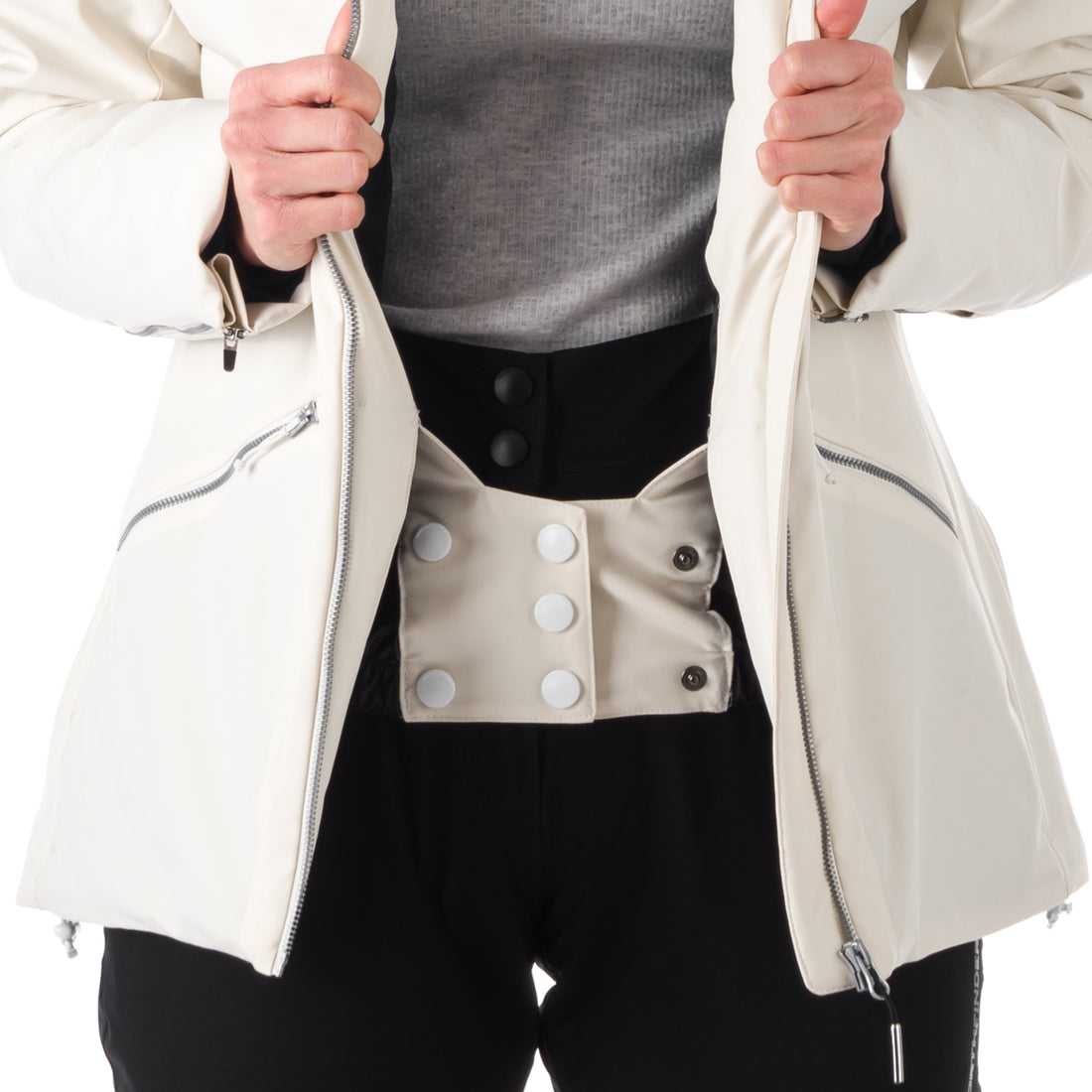 BU-6046SNW women's ski trendy elegant prolonged jacket BRINLEY