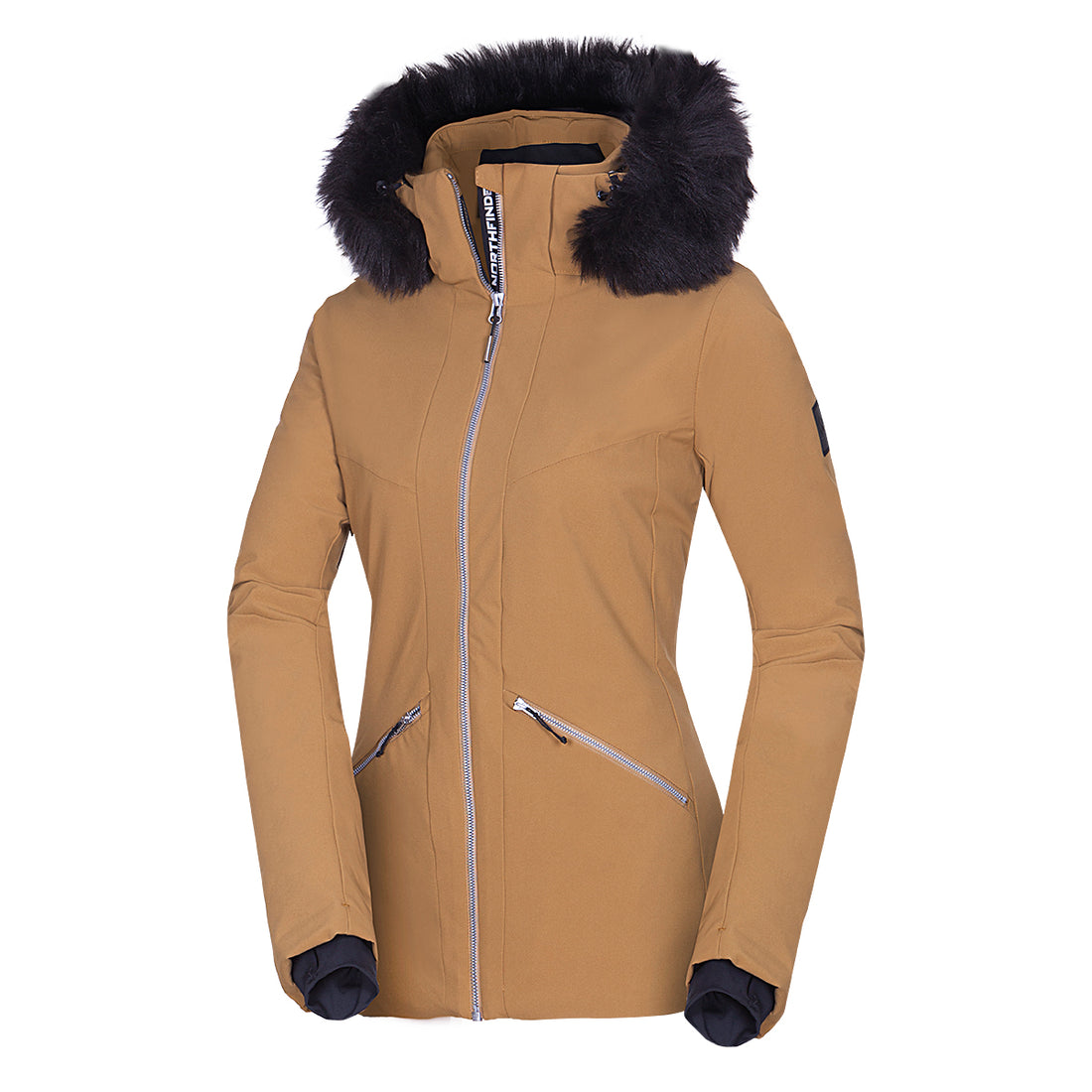 BU-6046SNW women's ski trendy elegant prolonged jacket BRINLEY