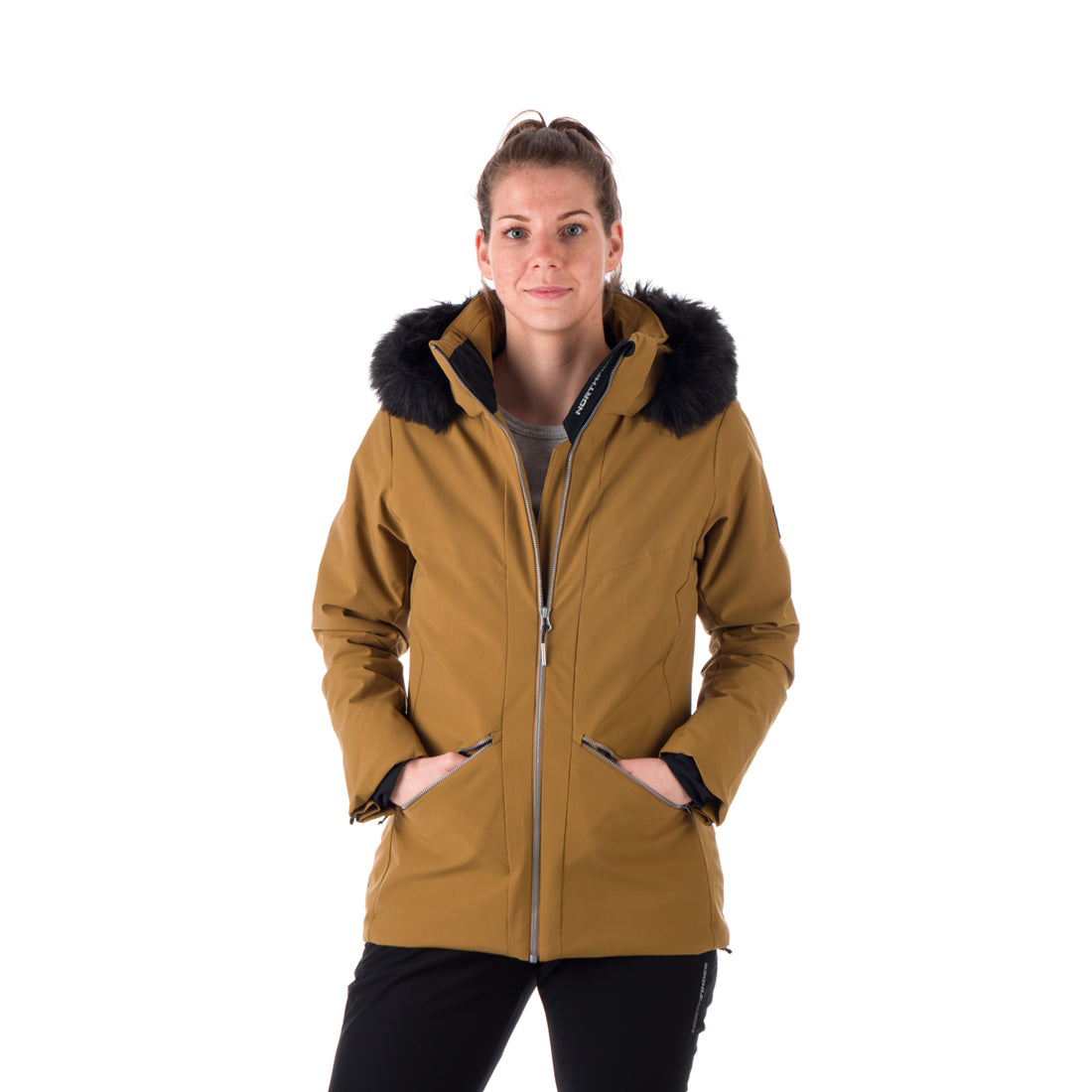 BU-6046SNW women's ski trendy elegant prolonged jacket BRINLEY