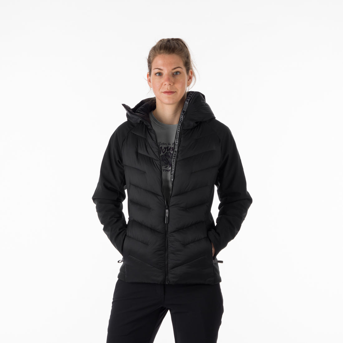 BU-6067SP women's trendy insulated jacket combination with softshell DESIREE