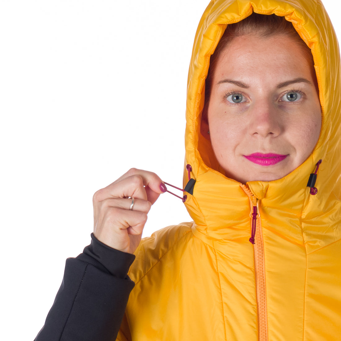 BU-6131OR women's outdoor hybrid like down jacket with softshell PHYLLIS