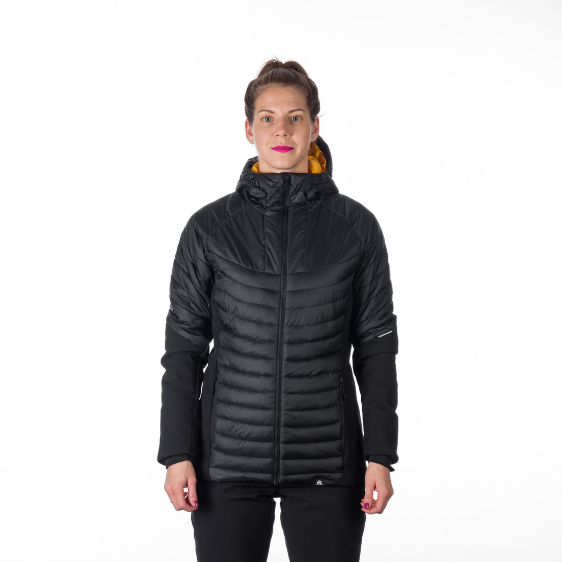 BU-6131OR women's outdoor hybrid like down jacket with softshell PHYLLIS