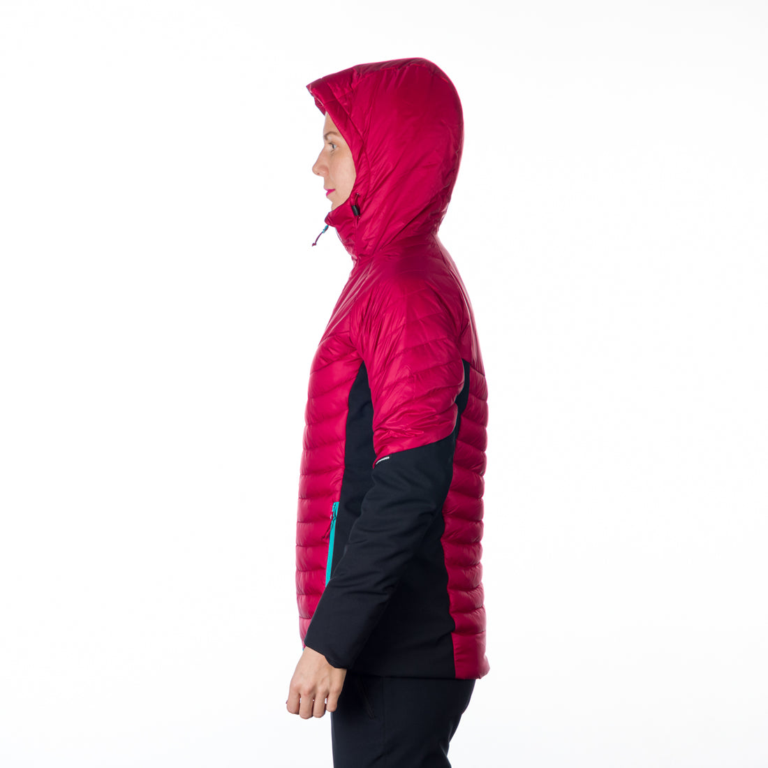 BU-6131OR women's outdoor hybrid like down jacket with softshell PHYLLIS