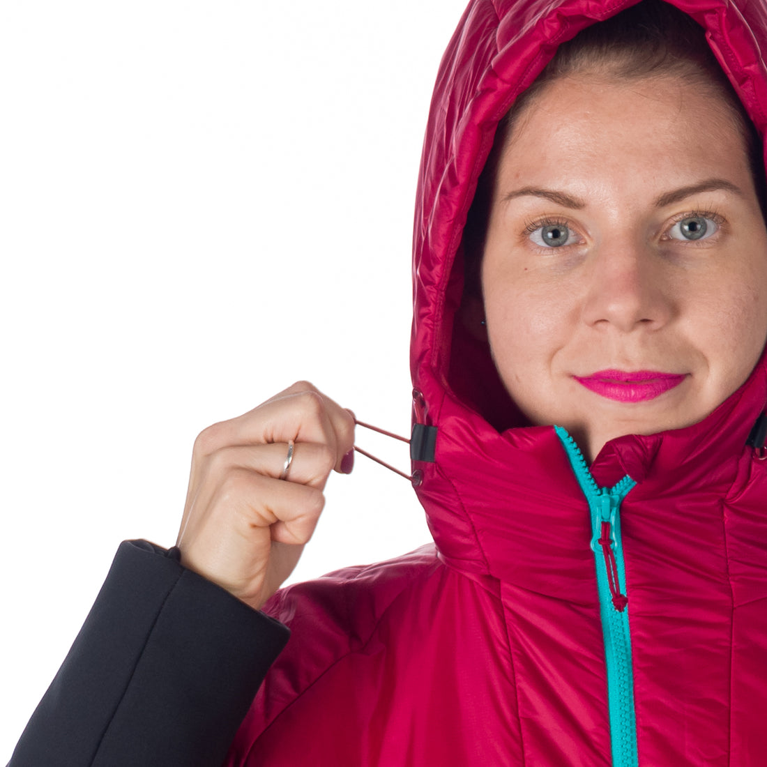 BU-6131OR women's outdoor hybrid like down jacket with softshell PHYLLIS