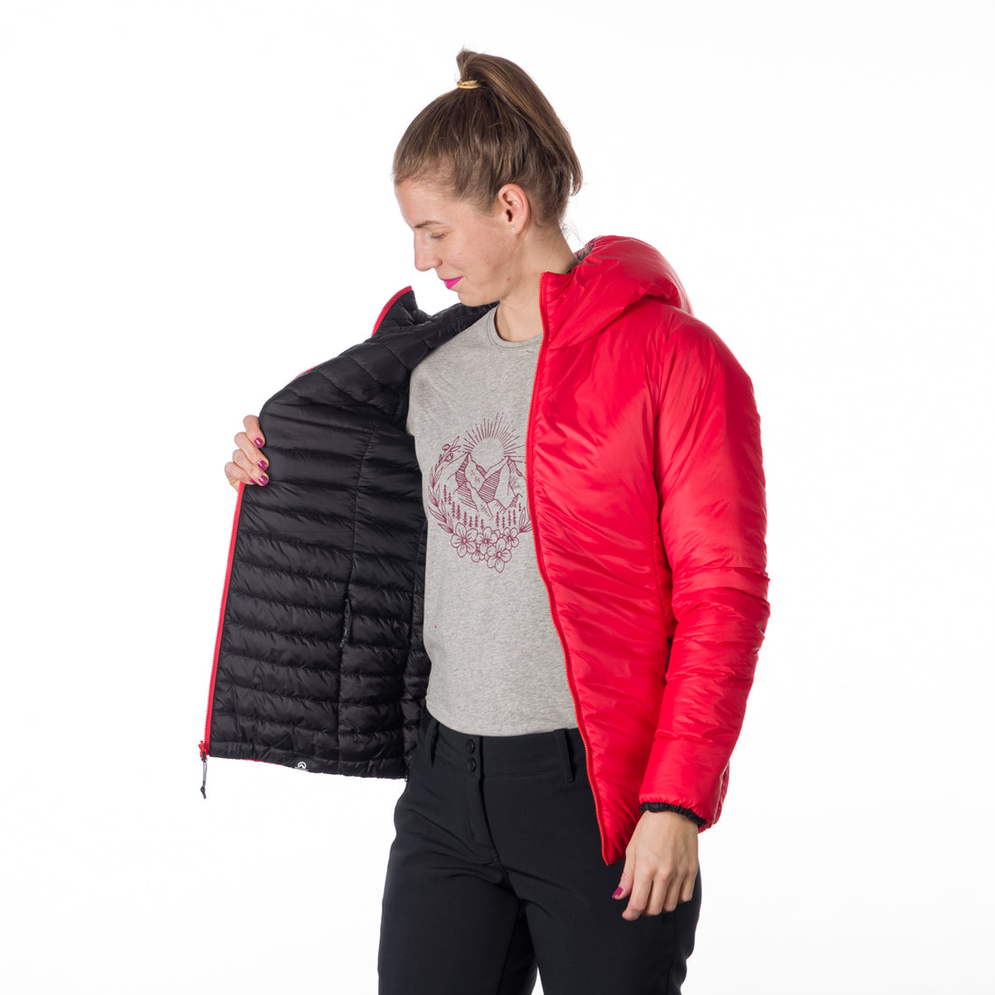 BU-6134OR women's insulated reversible hoody jacket JANET