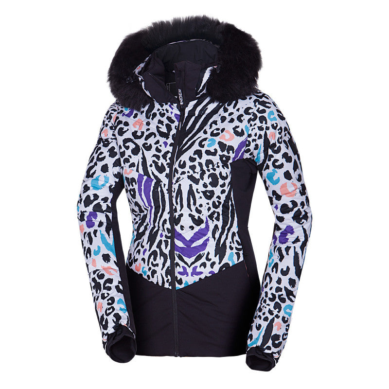 BU-61451SNW women's ski allover print insulated jacket VIVIAN1