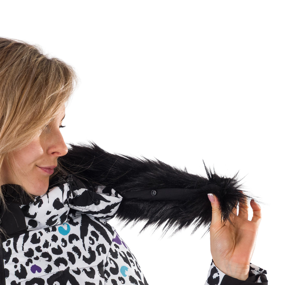 BU-61451SNW women's ski allover print insulated jacket VIVIAN1