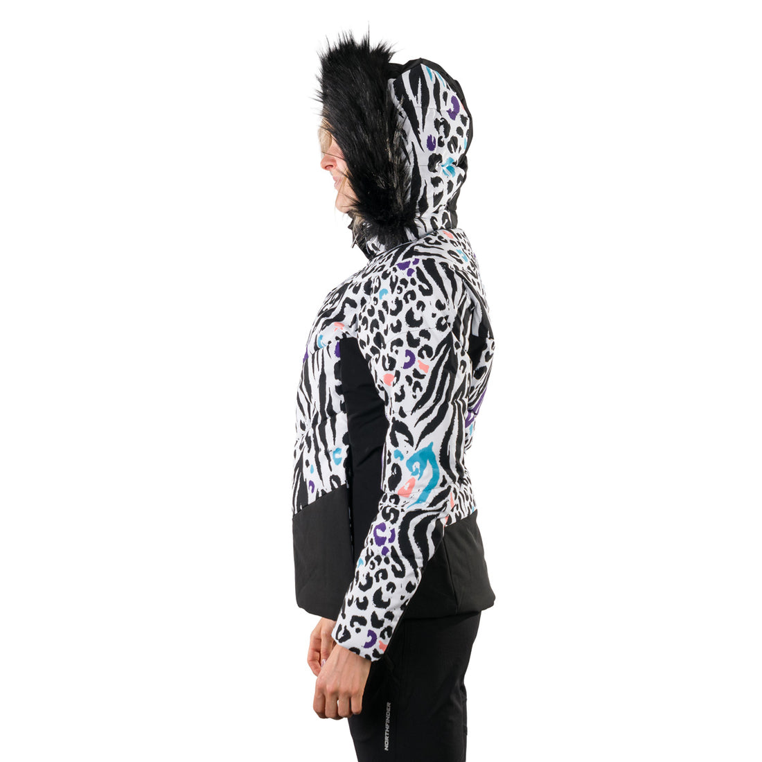 BU-61451SNW women's ski allover print insulated jacket VIVIAN1