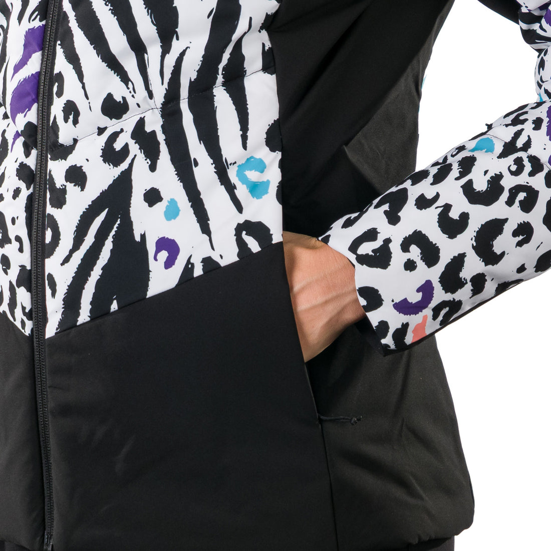 BU-61451SNW women's ski allover print insulated jacket VIVIAN1