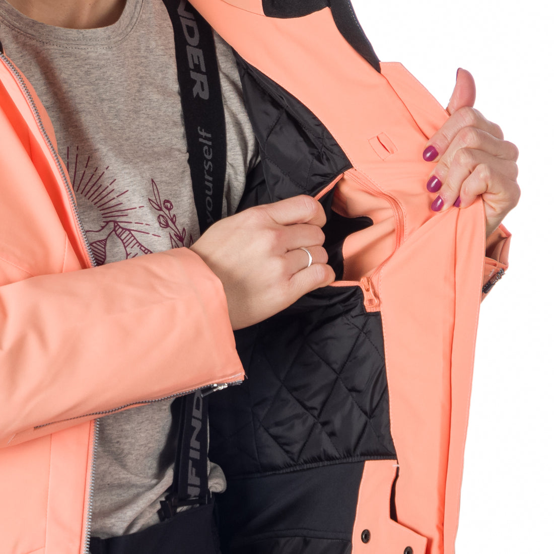 BU-6147SNW women ski trendy prolonged jacket OPAL
