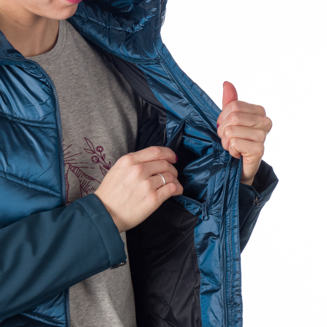 BU-6154SP women's trendy insulated jacket combined with softshell RITA
