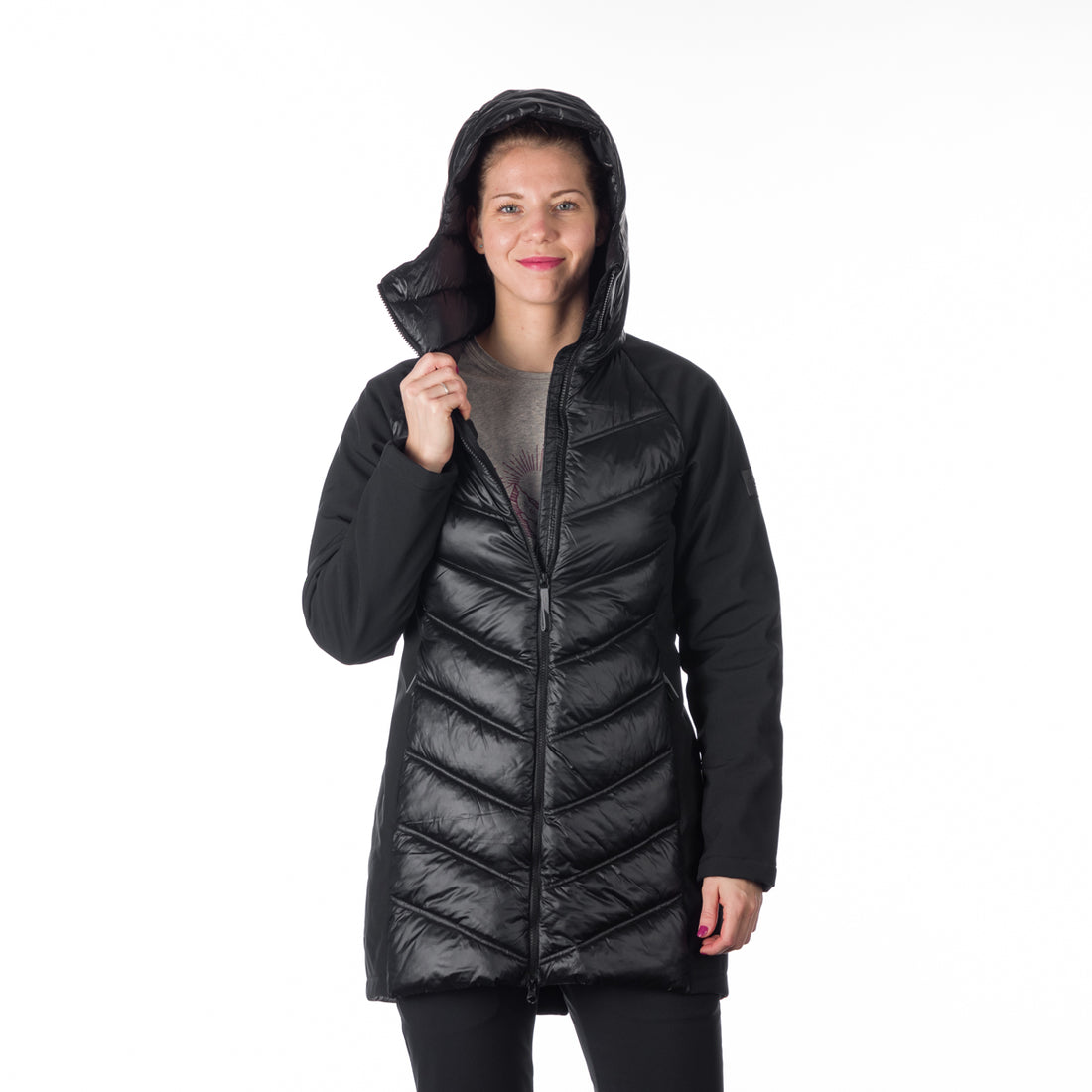BU-6155SP women's trendy insulated jacket combined with softshell MARGIE