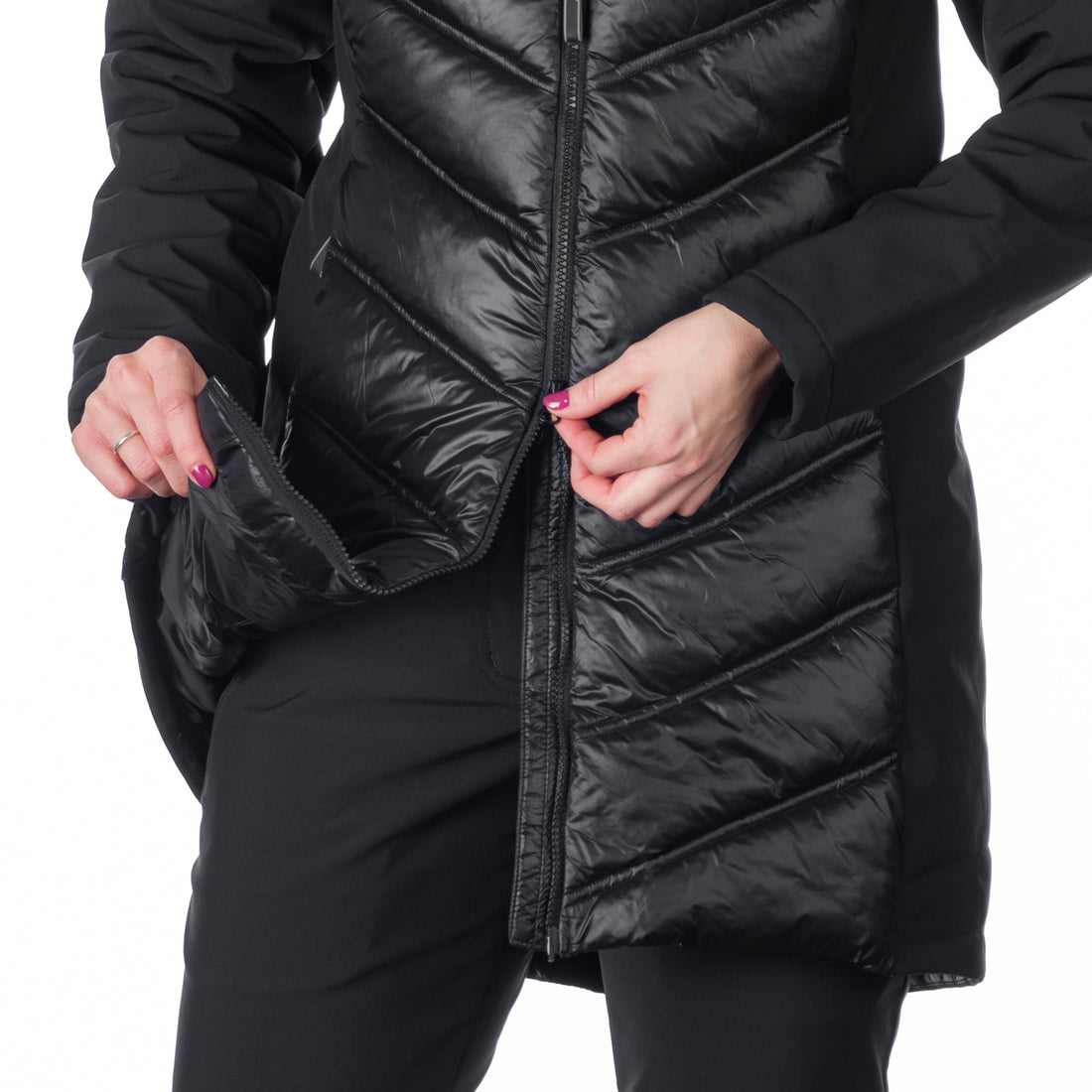 BU-6155SP women's trendy insulated jacket combined with softshell MARGIE