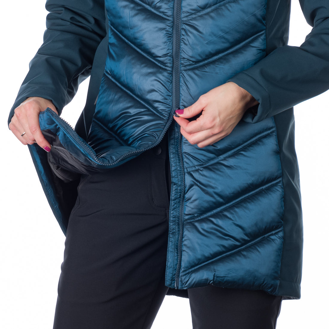 BU-6155SP women's trendy insulated jacket combined with softshell MARGIE