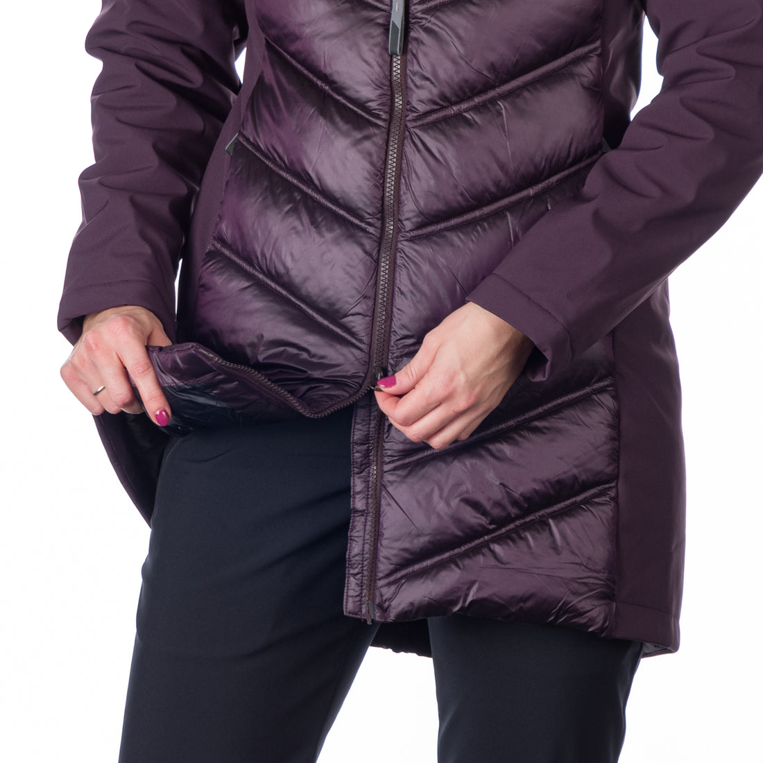 BU-6155SP women's trendy insulated jacket combined with softshell MARGIE