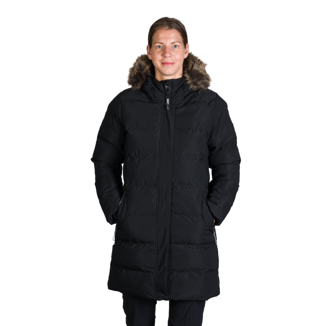 BU-6157SP women's sport insulated prolonged jacket with fur RHEA