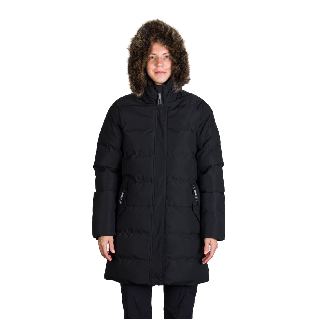 BU-6157SP women's sport insulated prolonged jacket with fur RHEA