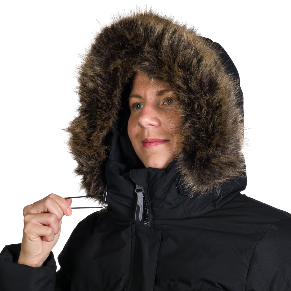 BU-6157SP women's sport insulated prolonged jacket with fur RHEA