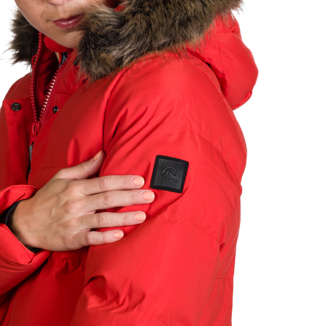 BU-6157SP women's sport insulated prolonged jacket with fur RHEA