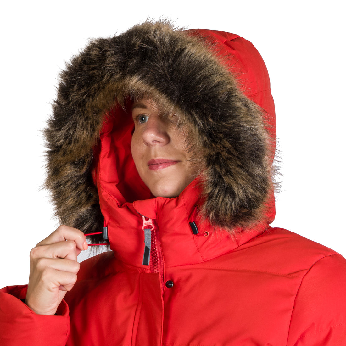 BU-6157SP women's sport insulated prolonged jacket with fur RHEA