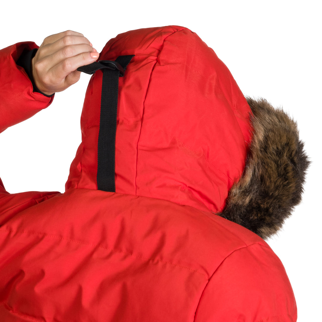 BU-6157SP women's sport insulated prolonged jacket with fur RHEA