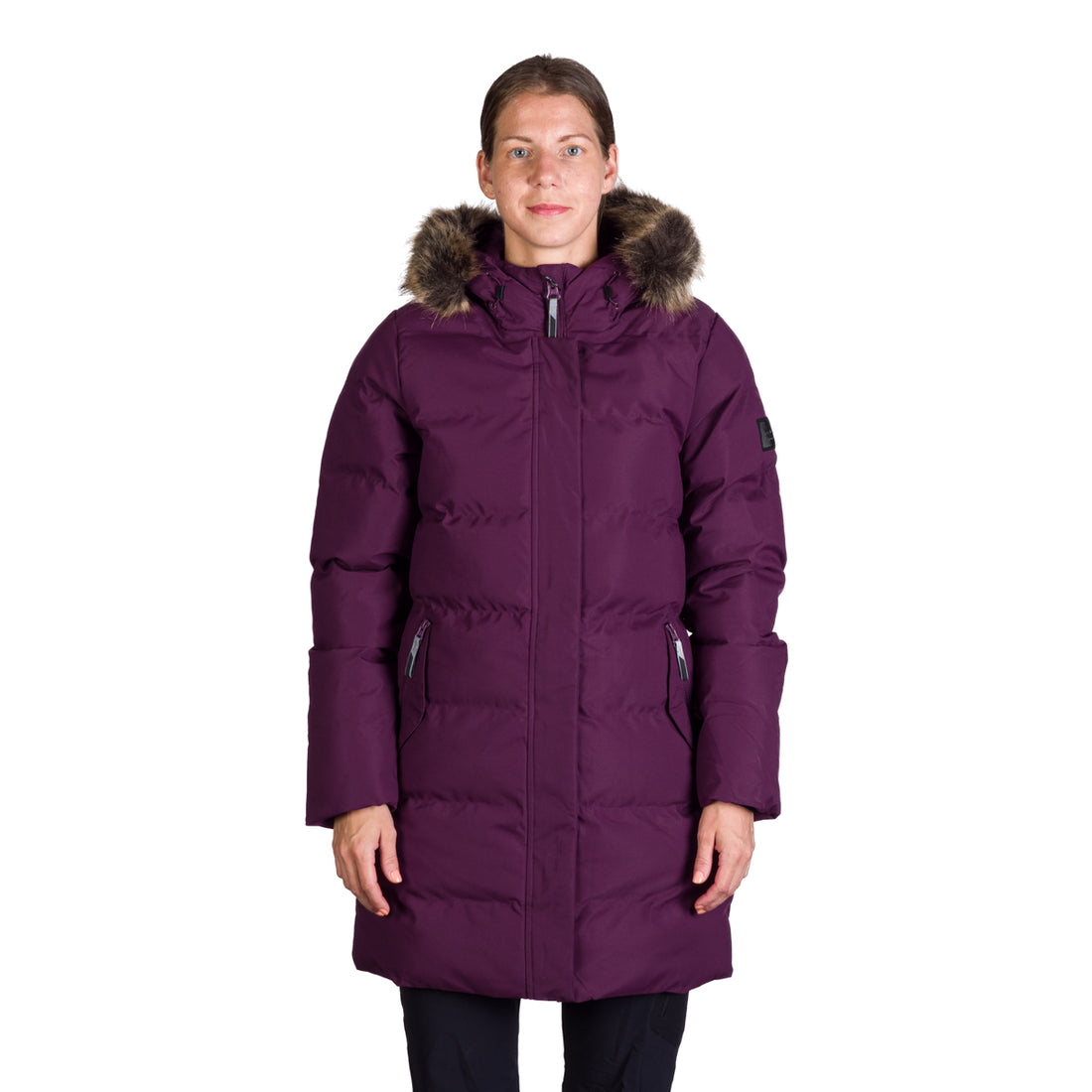 BU-6157SP women's sport insulated prolonged jacket with fur RHEA
