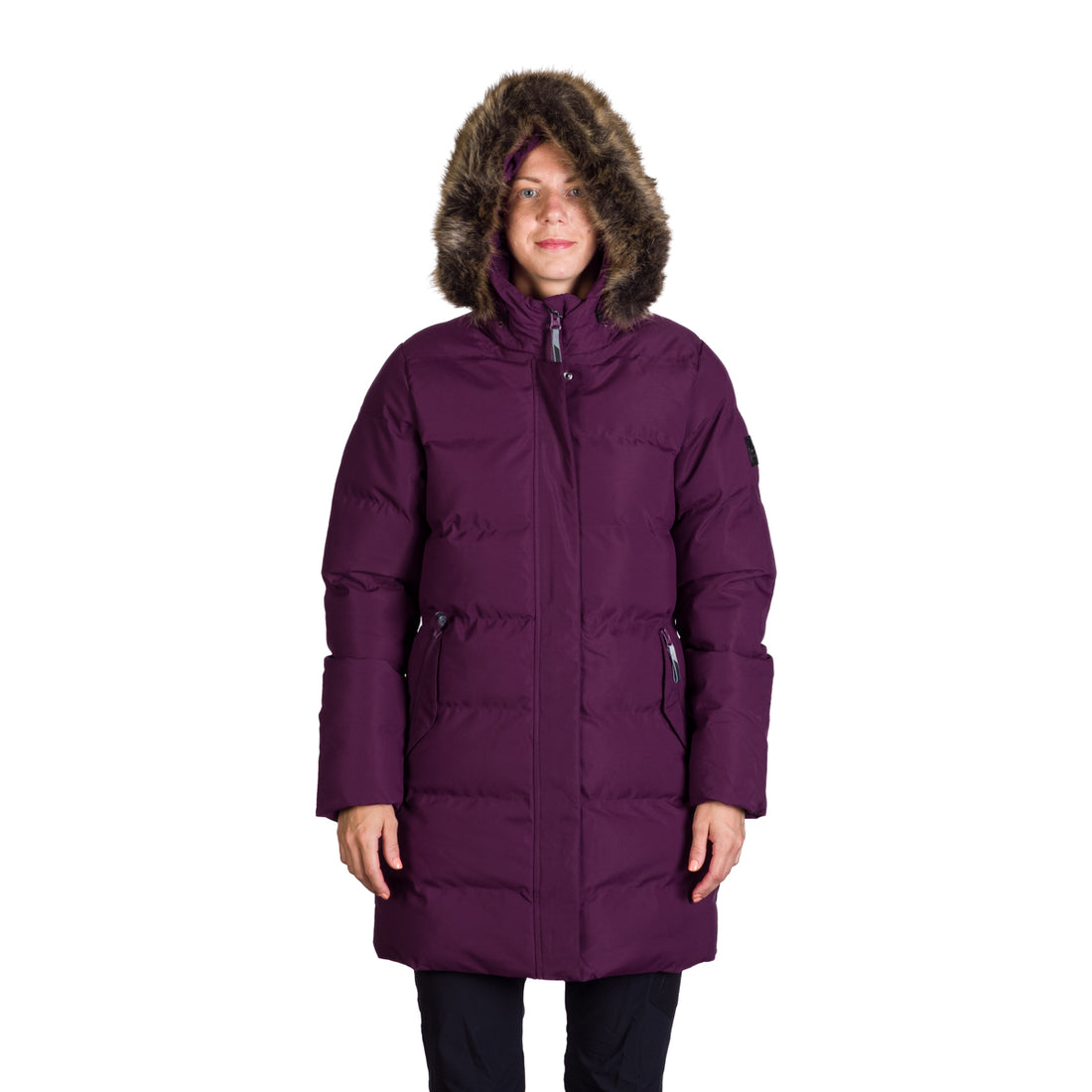 BU-6157SP women's sport insulated prolonged jacket with fur RHEA