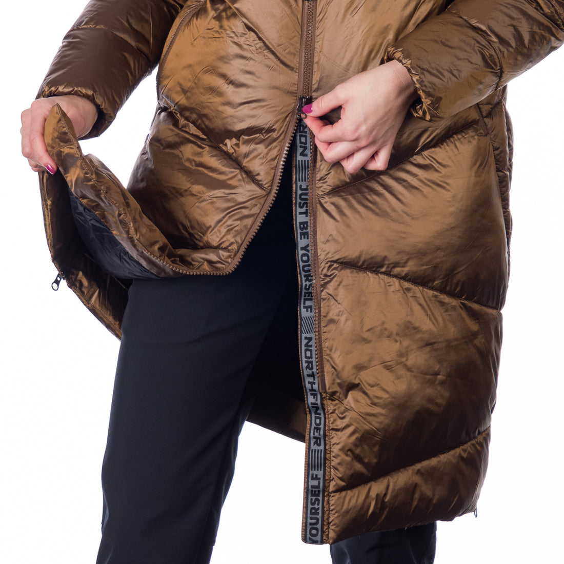 BU-6158SP women´s casual like down jacket long style CONSTANCE