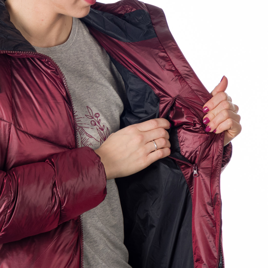 BU-6158SP women´s casual like down jacket long style CONSTANCE