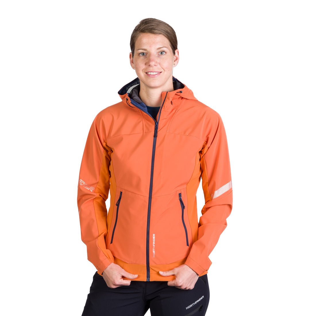BU-6183OR women's trekking hybrid softshell active jacket DONNA